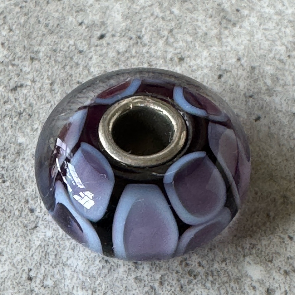 Trollbeads Sterling Silver Bkack/Purple Bead
